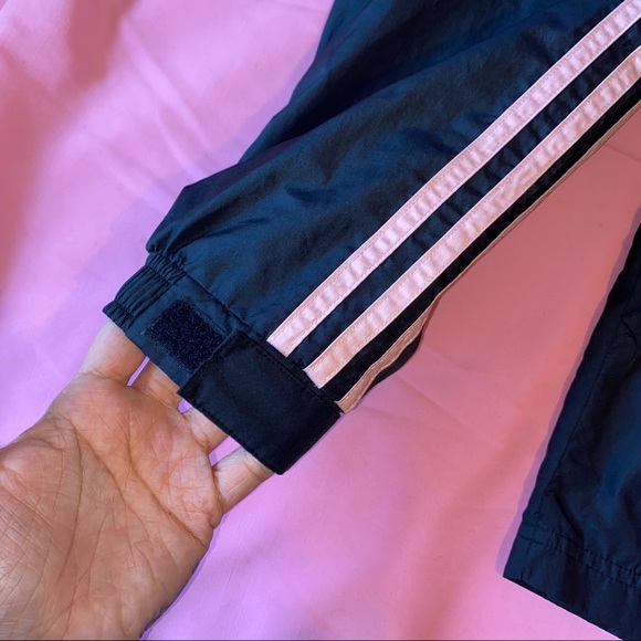 Black & Baby Pink Adidas Windbreaker - Picture 2 of 3